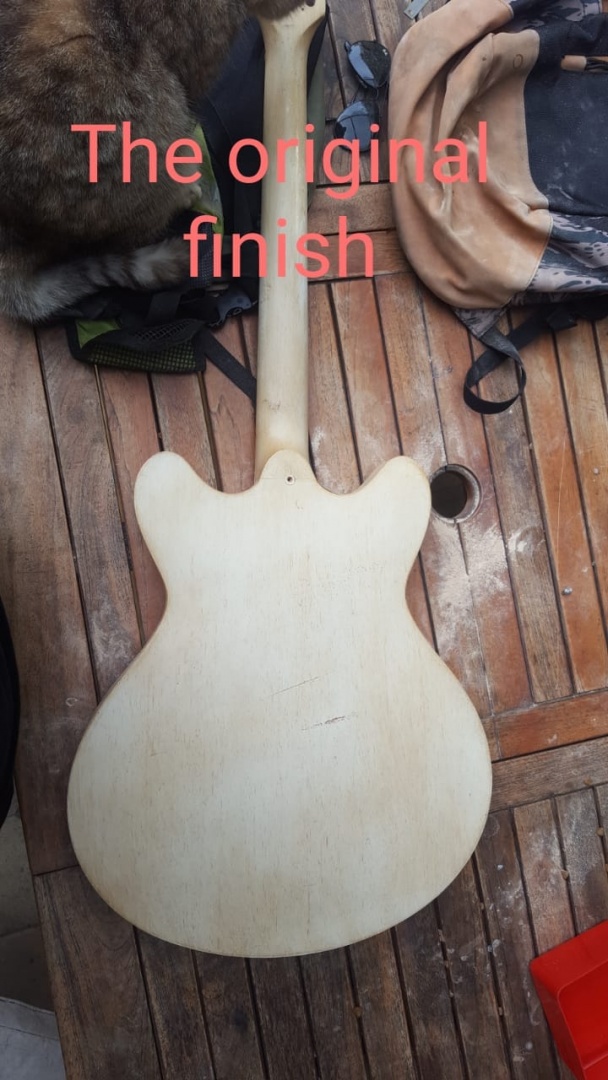 Axl semihollow body refinish In Progress and Finished Work